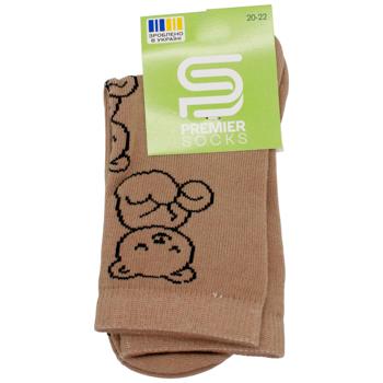 Шкарпетки Premier Socks дитячі високі Ведмедик р.20-22 бежевий