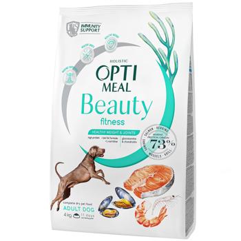 Optimeal Beauty Fitness Dry Food with Seafood for Adult Dogs of All Breeds 4kg