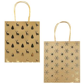 Пакет подарочный бумажный 15х17х8см в ассортименте - купить, цены на КОСМОС - фото 1