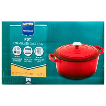 Metro Professional Red Cast Iron Saucepan 28cm - buy, prices for - photo 3