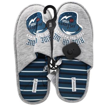 InExtenso Gris Men's Slippers s.39-46 - buy, prices for Auchan - photo 1