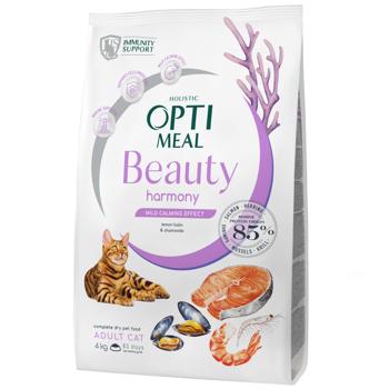 Корм сухий Optimeal Beauty Harmony з морепродуктами для дорослих котів із заспокійливим ефектом 4кг - купити, ціни на MasterZoo - фото 1