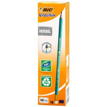 Карандаш BIC Evolution чернографитный с резинкой HB - купить, цены на Чудо Маркет - фото 3