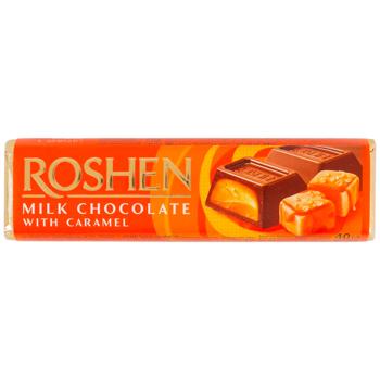 Батончик Roshen молочно-шоколадный с карамельной начинкой 40г - купить, цены на Grono - фото 2