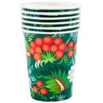 Unipack Embroidered Paper Cup 250ml 6pcs