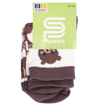 Premier Socks Bears Set of Kid's Socks s.16-18 Milky 2 Pairs
