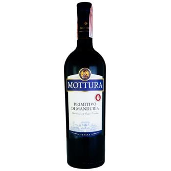 Вино Mottura Primitivo di Manduria DOC червоне 14% 0,75л - купити, ціни на Cупермаркет "Харків" - фото 1