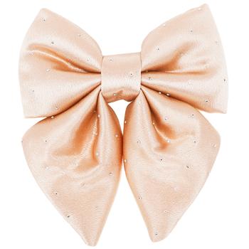 BonaDi Decorative Satin Bow with Rhinestones 13cm Caramel