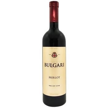 Вино Bulgari Merlot червоне сухе 12,5% 0,75л - купити, ціни на Восторг - фото 1