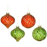 Decoris Gold Stripes Christmas Tree Ball 8cm in assortment