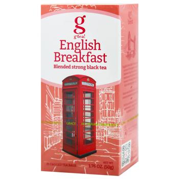 Чай чорний G'tea! English Breakfast 2г*25шт - купити, ціни на Auchan - фото 1