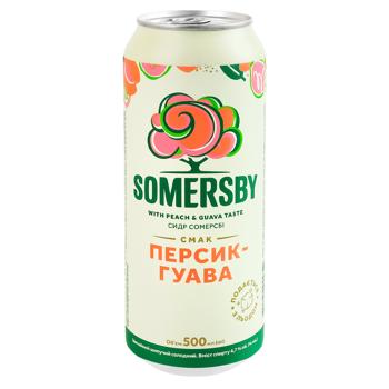 Сидр Somersby персик-гуава 4,7% 0,5л - купить, цены на Чудо Маркет - фото 1