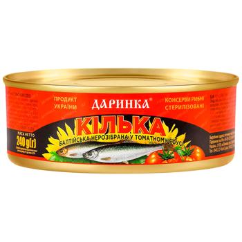 Килька Даринка Балтийская №3 в томатном соусе 240г