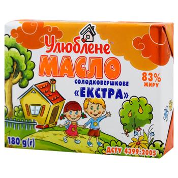 Uliublenyi Extra Sweet Cream Butter 83% 180g - buy, prices for ULTRAMARKET - photo 1