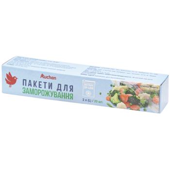 Пакети Auchan для заморожування 20х30см 2л 20шт