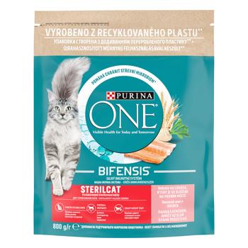 Корм сухой Purina One Sterilcat с лососем и пшеницей для стерилизованных кошек 800г