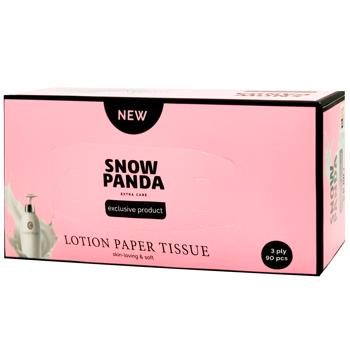 Салфетки бумажные Snow Panda трехслойные 200х190мм 90шт - купить, цены на КОСМОС - фото 1