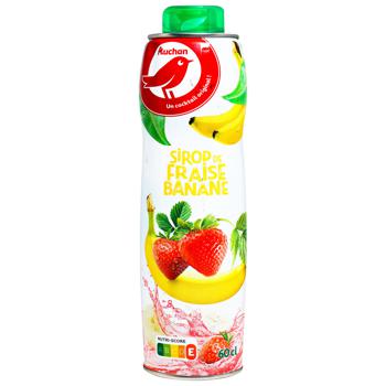 Auchan Strawberry-banana Syrup 0.6l - buy, prices for Auchan - photo 1