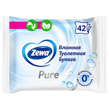 Туалетний папір Zewa Pure вологий 42шт - купити, ціни на Ашан - фото 1