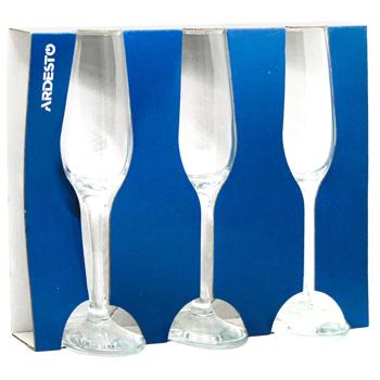 Набор бокалов Ardesto Gloria для шампанского 215мл*3шт - купить, цены на Таврия В - фото 2