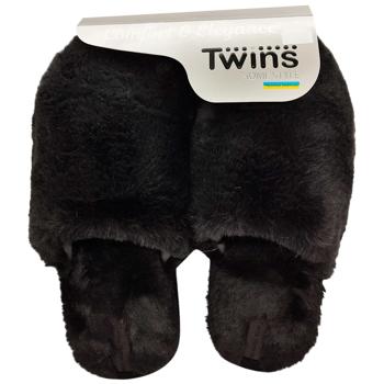 Тапочки мужские Twins 11163 HS-LUХ меховые графит р.40/41