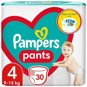 Підгузки-трусики Pampers Pants 4 9-15кг 30шт - купити, ціни на Чудо Маркет - фото 1