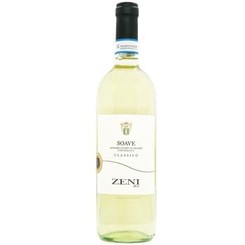 Вино Zeni Soave белое сухое 12,5% 0,75л - купить, цены на МегаМаркет - фото 1