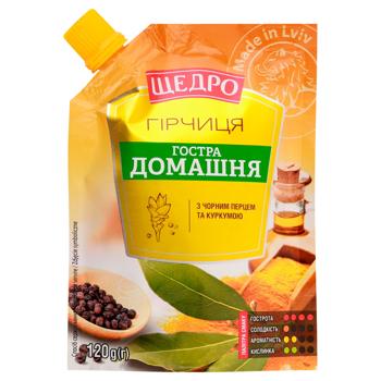 Горчица Щедро Острая домашняя 120г - купить, цены на Идеал - фото 1