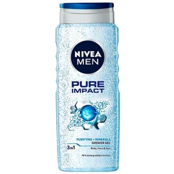 Гель для душа Nivea Men Pure Impact 500мл - купить, цены на Cупермаркет "Харьков" - фото 1