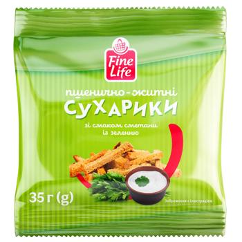 Fine Life Wheat-Rye Rusks with Sour Cream and Herbs Flavor 35g - buy, prices for METRO - photo 1