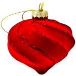 Прикраса скляна Chomik кулька червона велюр 8см