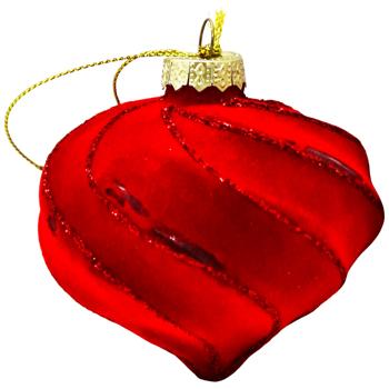 Прикраса скляна Chomik кулька червона велюр 8см - купити, ціни на За Раз - фото 1