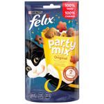 Ласощі для котів Felix Party Mix Original з куркою, печінкою та індичкою 60г