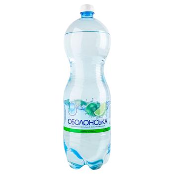 Obolonska Lime and Mint Flavored Strong Carbonated Mineral Water 2l