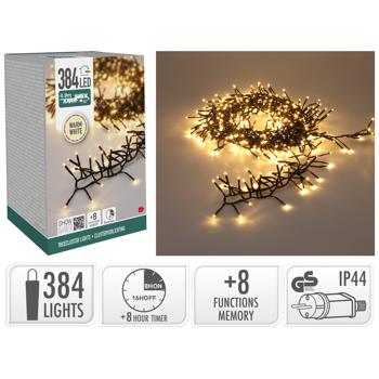 Koopman Electric Garland-Cluster 384 LED 7.9m Warm White