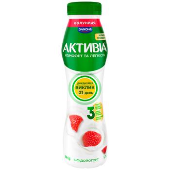 Aktivia Strawberry Bifidoyogurt 1.5% 260g - buy, prices for COSMOS - photo 1