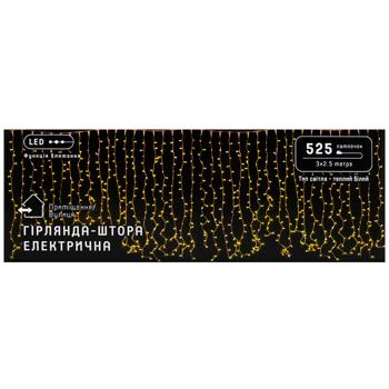 Гірлянда завіса 525 міні LED: ширина 3м 21 лінія по 2.5 метра 25 діодів 830-352 BONADI 1 шт - купить, цены на WINETIME - фото 2