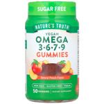 Омега 3-6-7-9, Vegan Omega 3-6-7-9 Gummies, Nature's Truth, веган, смак персика, 50 жувальних цукерок