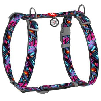 Waudog Nylon H-Shaped Harness for Dogs with QR Passport 50-90cm/25mm with Design of Endless Worlds - buy, prices for MasterZoo - photo 1