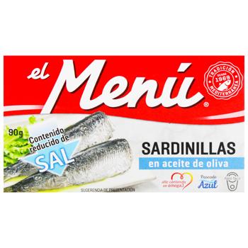 Сардины El Menu средиземноморские в оливковом масле с пониженным содержанием соли 90г Сардины El Menu средиземноморские в оливковом масле с пониженным содержанием соли 90г - купить, цены на - фото 2