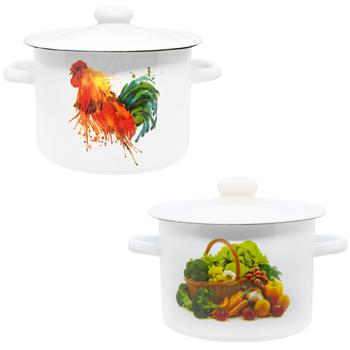 Кастрюля Epos емальована з кришкою 3л - купити, ціни на КОСМОС - фото 1