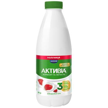 Бифидойогурт Активия клубника 1,5% 800г - купить, цены на КОСМОС - фото 1