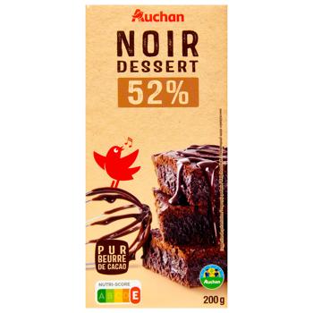 Auchan Dark Dessert Chocolate for Glaze 52% 200g