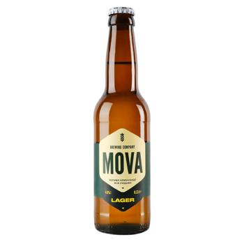 Пиво Mova Lager светлое нефильтрованное 4,6% 0,33л - купить, цены на Grono - фото 1