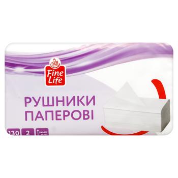 Рушники паперові Fine Life двошарові 130 аркушів - купити, ціни на METRO - фото 3