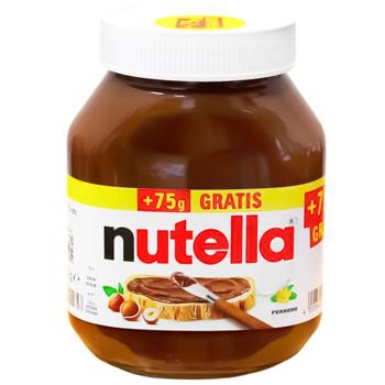 Паста Nutella шоколадно-горіхова 750г+75г - купить, цены на Auchan - фото 1