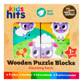 Kids Hits Wooden Puzzle Blocks 4pcs 5.5cm - buy, prices for MegaMarket - photo 3