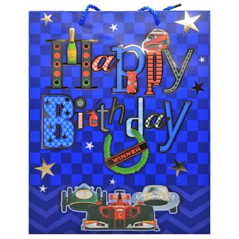 Пакет подарочный бумажный 26*32*10см 077M-5985 - купить, цены на КОСМОС - фото 2