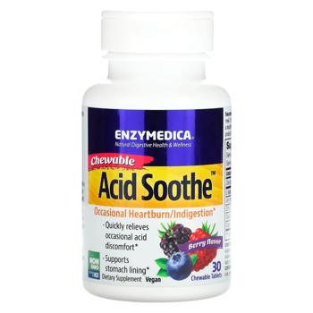 Снижение кислотности желудка Enzymedica Acid Soothe со вкусом ягод 30 жевательных таблеток - купить, цены на - фото 2