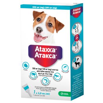 KRKA Ataxxa Drops on the Withers for Dogs from 4 to 10kg Against External Parasites 1 pipette